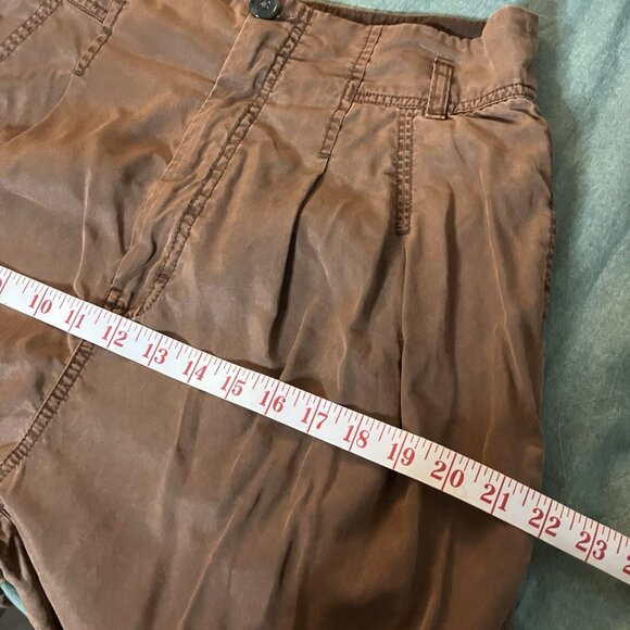 Free People High Waist Pants Womens 8 Maple Brown Boho Pleated Western Cowgirl - Picture 11 of 12